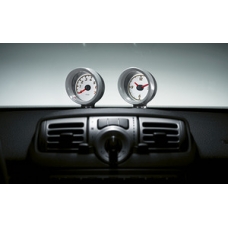 smart car Instrument Pods - Tach and Clock 2011 and on (with trim rings in Silver/Gray)